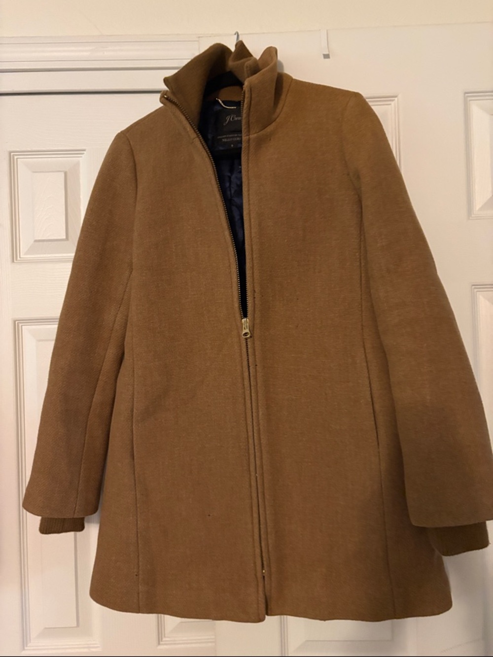 J. Crew Women's Camel Zip-Front Trench Coat